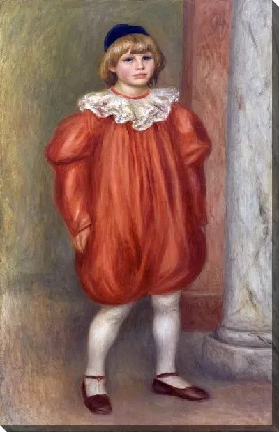 Картина маслом Клод Ренуар в клоунском костюме