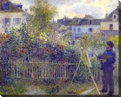 Картина маслом Клод Моне рисующий в своем саду
