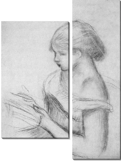 Модульная картина Читающая девочка №2