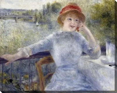 Картина маслом Дама в белом платье на веранде