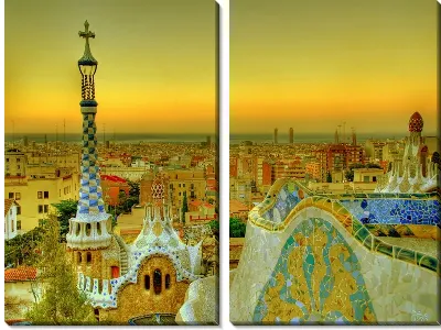 Модульная картина Панорама Барселоны