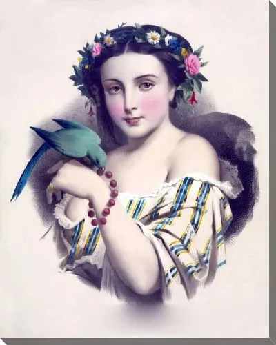 Картина Девушка и попугай