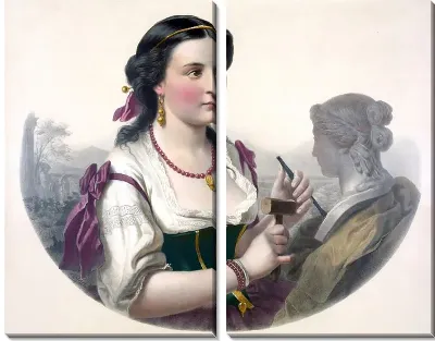 Женщина создающая скульптуру