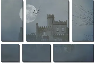Модульная картина Замок в лунную ночь