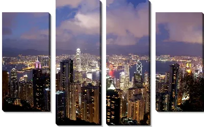 Модульная картина Ночной Гонконг