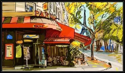 Картина Кафе в Париже (Cafe in Paris)