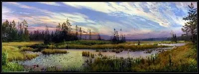 Картина Болото в лесу (Swamp in the woods)