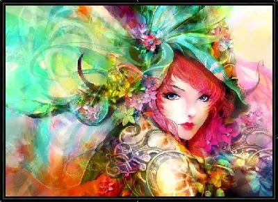 Картина Девушка в цветах (Girl in flowers) №2