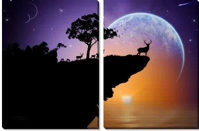 Модульная картина Олени (Deers)