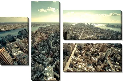Модульная картина Нью-Йорк с высоты птичьего полета (New York City aerial view)