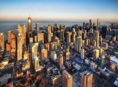 Плакат Нью-Йорк с высоты птичьего полета (New York City aerial view) №2