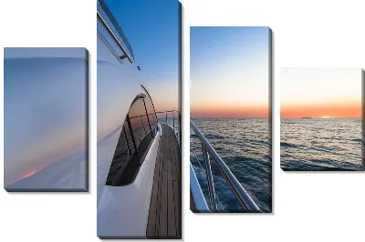 Модульная картина Яхта на рассвете (Yacht at dawn)