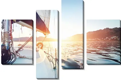 Модульная картина Яхта на рассвете (Yacht at dawn) №2