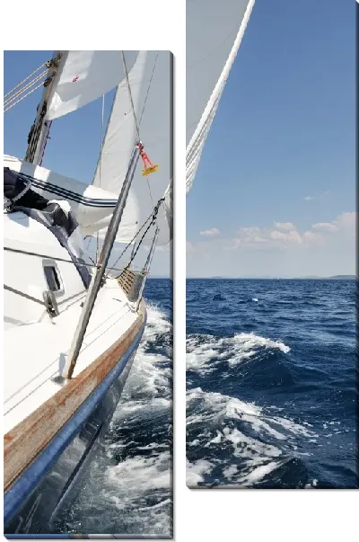 Модульная картина Яхта на волнах (Yacht on the waves) №2