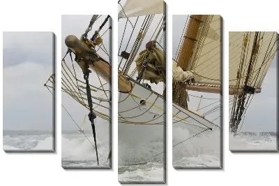 Модульная картина Яхта на волнах (Yacht on the waves) №3