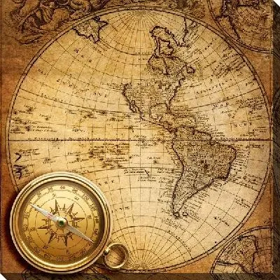 Постер Карта и компас (Map and compass)