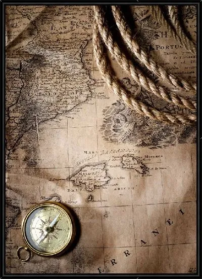 Картина Карта и компас (Map and compass) №2