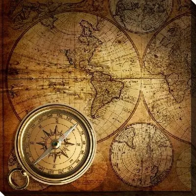 Постер Карта и компас (Map and compass) №11