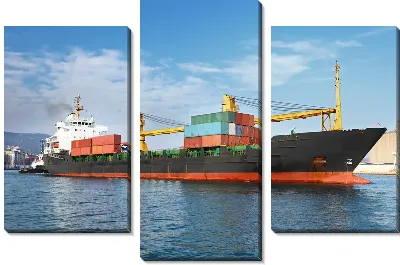 Модульная картина Контейнеровоз №6