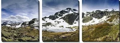 Модульная картина Зимняя панорама озер Пеналара