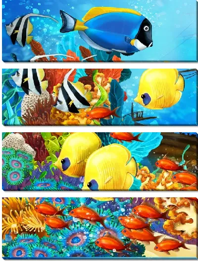 Модульная картина Подводный мир №8
