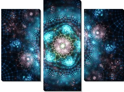 Модульная картина Фрактал буйство морской волны