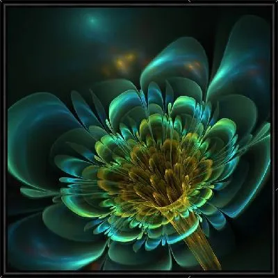 Картина Фрактал салатовый букет