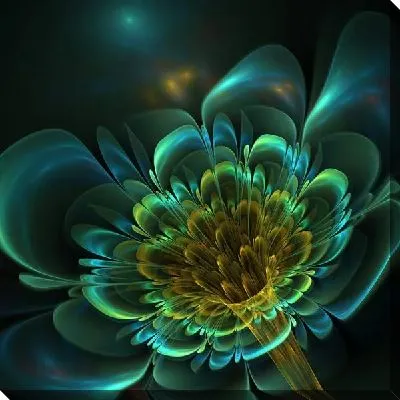 Постер Фрактал салатовый букет