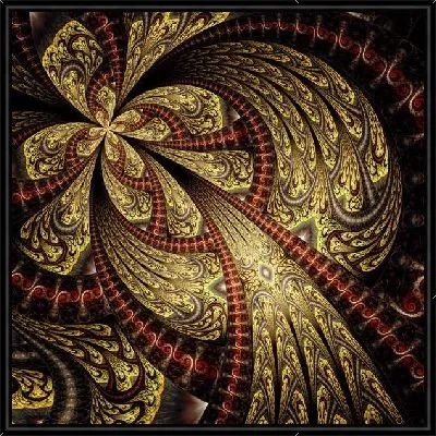 Картина Фрактал золотистый