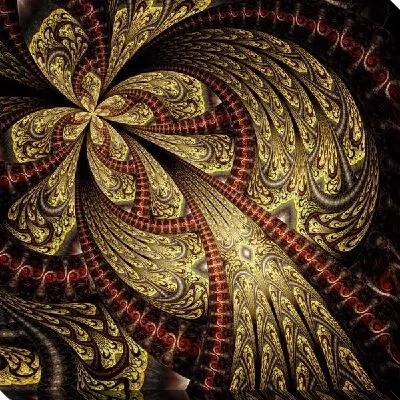 Постер Фрактал золотистый