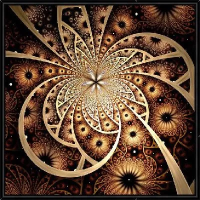 Картина Фрактал золотистый вихрь