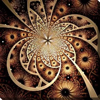 Постер Фрактал золотистый вихрь