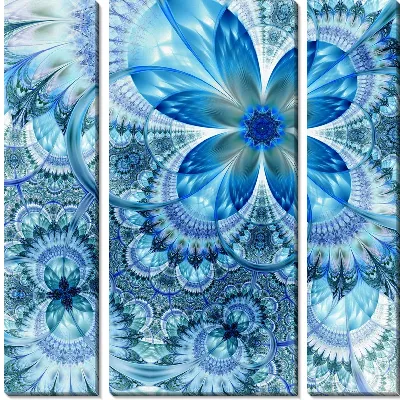 Модульная картина Фрактал холодные вихри