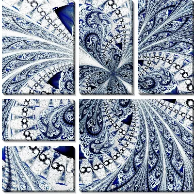 Модульная картина Фрактал ледяной узор