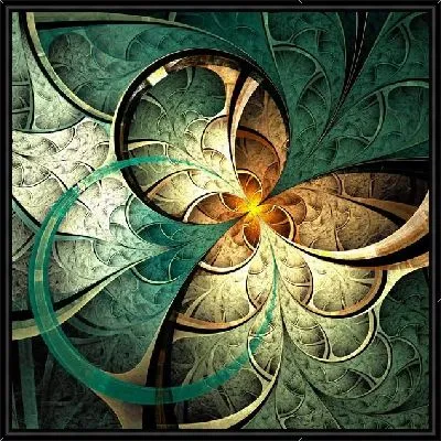 Картина Фрактал зеленый механизм