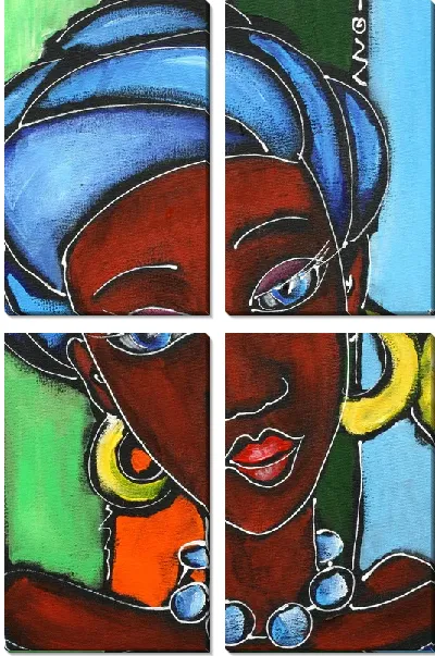 Модульная картина Африканская женщина