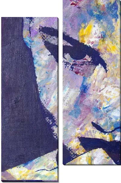 Модульная картина Девушка в фиолетовых тонах