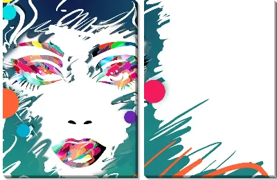 Модульная картина Женский поп-арт портрет