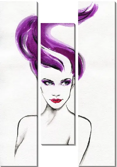 Модульная картина Рисунок девушки №8