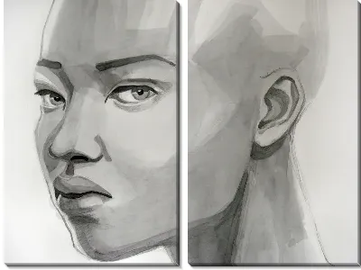 Модульная картина Рисунок девушки №25