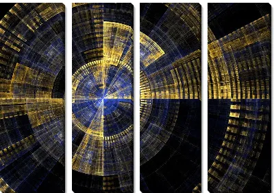 Модульная картина Фрактал механизм времени