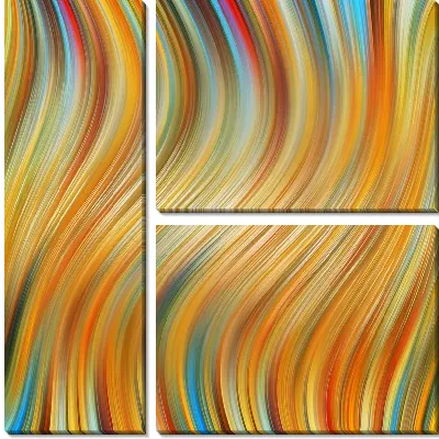 Модульная картина Фрактал гибкость линий