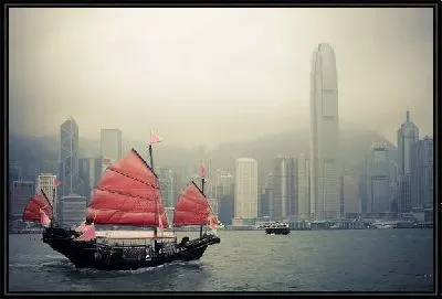 Картина Лодка в Гонконге