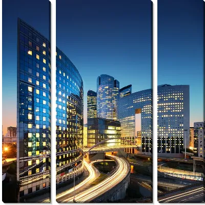 Модульная картина Ночной мегаполис