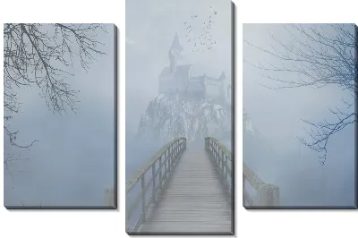 Модульная картина Замок в тумане