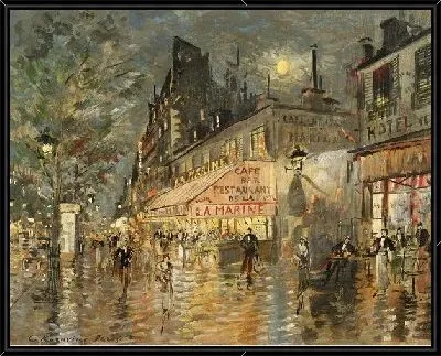 Картина Париж, кафе Ля Марин