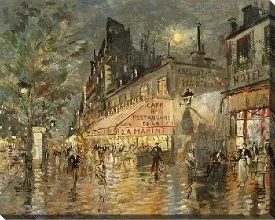 Картина Париж, кафе Ля Марин