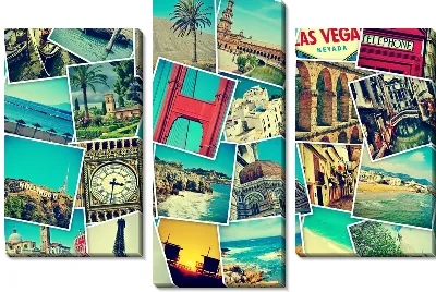 Модульная картина Коллаж путешествий №2