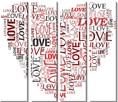 Модульная картина Любовь в форме сердца