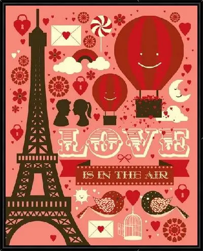 Картина Любовь — Париж — День Святого Валентина